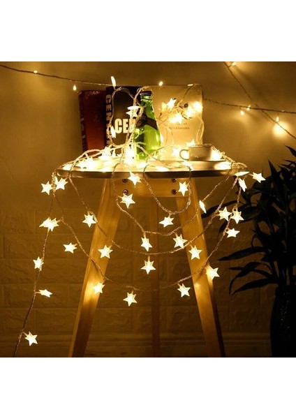 Yıldız Beyaz 6 M 40LED Noel Süslemeleri 2023 Kar Tanesi Dize Işıklar Ev Noel Ağacı Süsleme Yeni Yıl Festoon Çelenk Için Merry Christmas Dekor (Yurt Dışından)