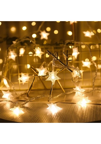 Yıldız Beyaz 6 M 40LED Noel Süslemeleri 2023 Kar Tanesi Dize Işıklar Ev Noel Ağacı Süsleme Yeni Yıl Festoon Çelenk Için Merry Christmas Dekor (Yurt Dışından)