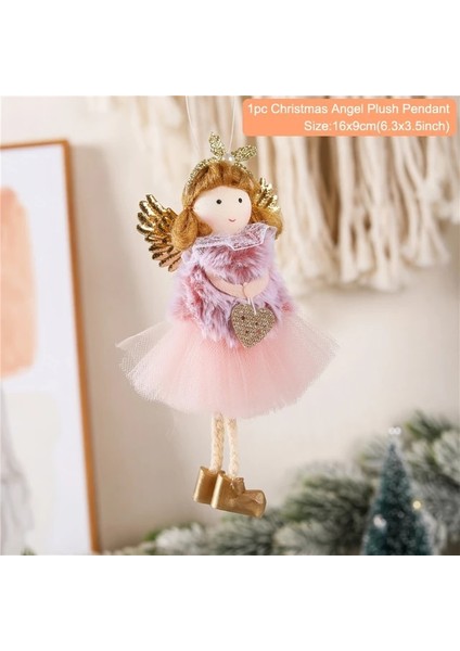 03-Pembe Kawaii Noel Melek Kız Bebek Kolye Noel Süslemeleri Ev Için 2023 Noel Ağacı Asılı Süsleme Yeni Yıl 2023 Hediyeleri (Yurt Dışından)