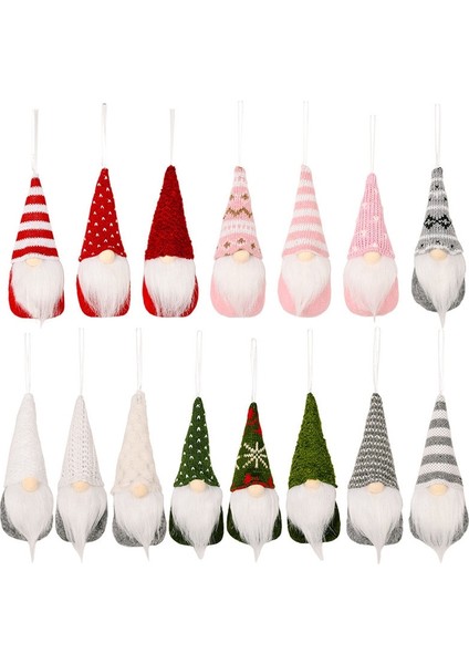 Beyaz Noel Deco Noel Mini Gnome Yüzü Olmayan Orman Yaşlı Adam Bebek Kolye 2023 Merry Christmas Natal Noel Noel Ağacı Dekor Navidad (Yurt Dışından)