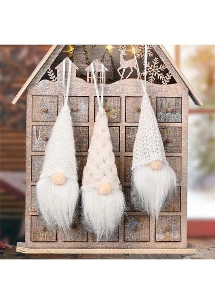 Beyaz Noel Deco Noel Mini Gnome Yüzü Olmayan Orman Yaşlı Adam Bebek Kolye 2023 Merry Christmas Natal Noel Noel Ağacı Dekor Navidad (Yurt Dışından)