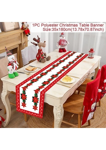 05 Resim Olarak Noel Masa Koşucu Kumaş Merry Christmas Dekorasyon Ev Masa Örtüsü Için Noel Süs Navidad Natal Noel Yeni Yıl Hediyesi 2024 (Yurt Dışından)