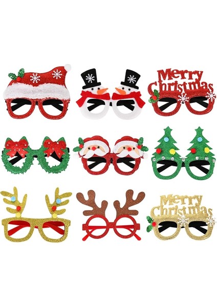 9 Adet 9 Adet Merry Christmas Gözlük Çerçevesi Noel Partisi Dekorasyonu Fotoğraf Kabini Sahne Gözlük 2022 Navidad Yeni Yıl Malzemeleri Çocuklar Hediye (Yurt Dışından) modelleri