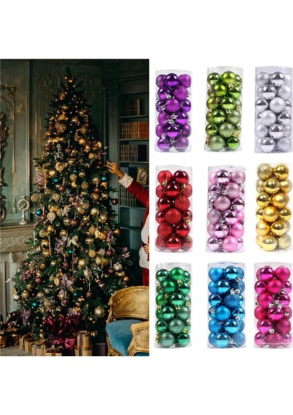 Çap 3 cm 24 Adet 1 Kutu Noel Topları Noel Ağacı Süsler Topu Noel Asılı Ağaç Kolye Ev Partisi Dekoru 2023 Yeni Yıl Hediyesi Noel Navidad (Yurt Dışından) fiyatları