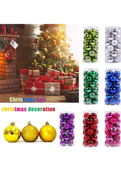 Çap 3 cm 24 Adet 1 Kutu Noel Topları Noel Ağacı Süsler Topu Noel Asılı Ağaç Kolye Ev Partisi Dekoru 2023 Yeni Yıl Hediyesi Noel Navidad (Yurt Dışından) fırsatları