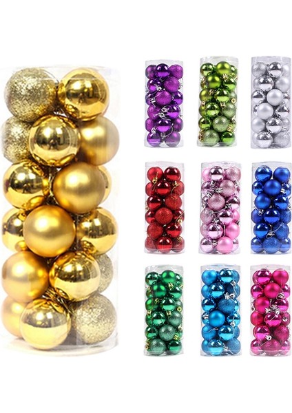 Çap 3 cm 24 Adet 1 Kutu Noel Topları Noel Ağacı Süsler Topu Noel Asılı Ağaç Kolye Ev Partisi Dekoru 2023 Yeni Yıl Hediyesi Noel Navidad (Yurt Dışından) indirimleri