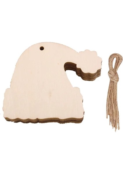 O 10 Adet Ahşap Ağaç Bezemeler Ahşap Noel Ağacı Boşlukları Noel Için Ipler ile Dıy Zanaat Kartı Dekor (Yurt Dışından)