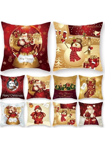 12 Noel Baba Yastık Kılıfı Mutlu Yeni Yıl 2023 Noel Hediyeleri 2022 Yılbaşı Dekoru Ev Mutlu Noeller Süs Navidad Doğum Noel Hediyeleri (Yurt Dışından)