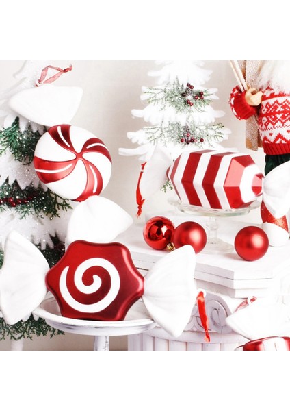 Bir Festival Parti Dekoru Tatlı Hediye Noel Dev Kırmızı Beyaz Tatlı Şeker Kamışı Süs Noel Ağacı Ev Düğün Ekran Süslemeleri (Yurt Dışından) modelleri