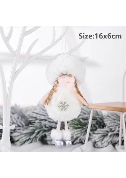 210-KAR Tanesi Beyaz 2021 Noel Melek Bebekler Ev Için Yılbaşı Ağacı Süslemeleri Navidad Süsler Doğum Noel Pandent 2022 Çocuklar Için Yeni Yıl Hediyeleri (Yurt Dışından)