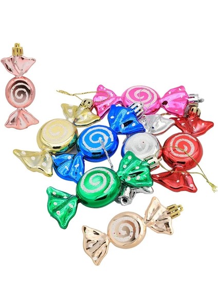 4 M-Pembe Top 6 Adet/grup Noel Ağacı Kolye Galvanik Kırmızı Lolipop Şeker Noel Noel Çocuk Hediye Noel Ev Dekor Yeni Yıl 2023 Navidad (Yurt Dışından)