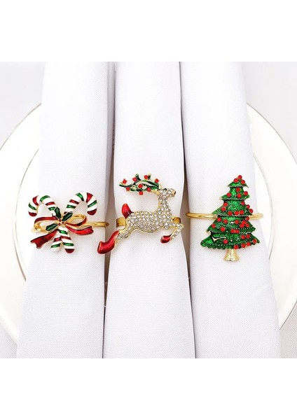 12 Merry Christmas Elk Ağacı Çan Peçete Halkası Noel Masa Süslemeleri Ev Noel Süsleri Navidad Parti Malzemeleri Noel 2022 (Yurt Dışından) fiyatları