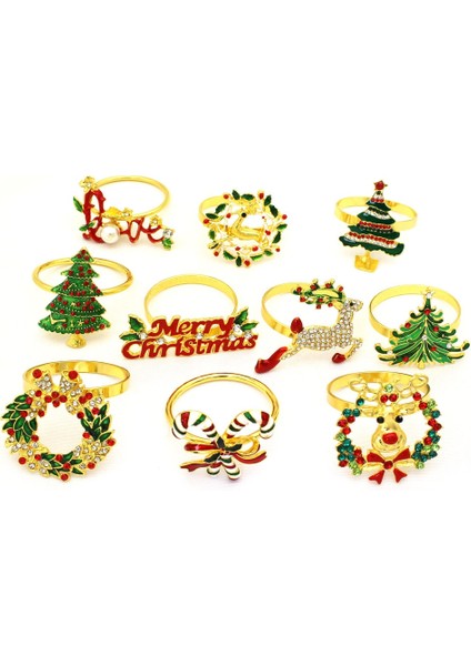 12 Merry Christmas Elk Ağacı Çan Peçete Halkası Noel Masa Süslemeleri Ev Noel Süsleri Navidad Parti Malzemeleri Noel 2022 (Yurt Dışından) modelleri