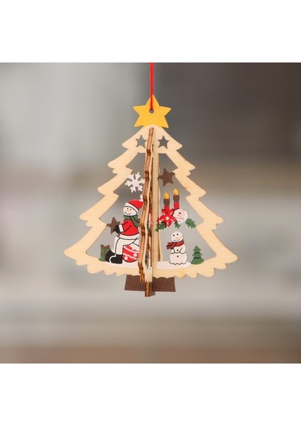 Stil 3 Merry Christmas Ahşap Kolye Kar Tanesi Noel Ağacı Askı Süsleri Yeni Yıl Süslemeleri Ev Çocuklar Için Oyuncak 2022 Navidad (Yurt Dışından)