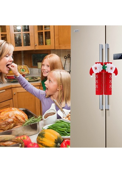 Set 06 2023 Noel Buzdolabı Kolu Noel Baba Mikrodalga Fırın Bulaşık Makinesi Kapı Kolu Kapakları Noel Partisi Yeni Yıl Dekorasyon Noel (Yurt Dışından) indirimleri