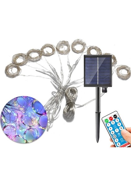 Renkli 3X1M 100LED Güneş Perdesi Işık Açık Su Geçirmez LED Güneş Enerjisi Peri Garland Dize Işıkları Yard Bahçe Noel Partisi Düğün Için (Yurt Dışından)