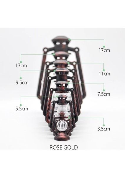 Gül Altın 11 cm Hiçbir Işık Minyatür Gaz Lambası Dollhouse Aksesuarları Mini Gazyağı Fener Bebek Evi Dekor Sahne Süsler Oyna Pretend (Yurt Dışından)