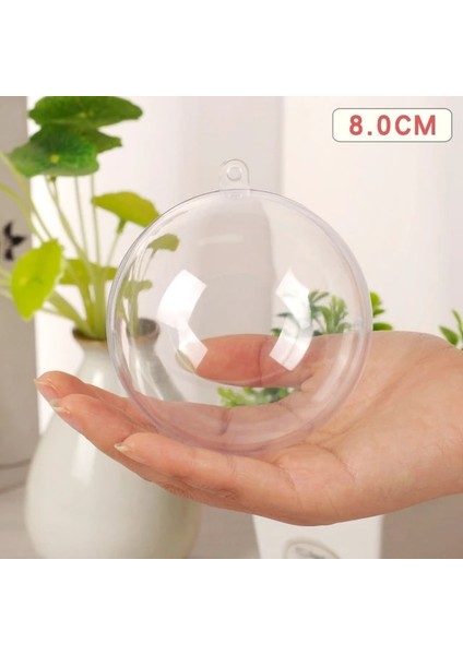 8 cm 5 Adet Noel Şeffaf Top Plastik Noel Ağaçları Açık Top Kutusu Biblo Süsleme Düğün Hediyesi Mevcut Parti Ev Dekorasyon (Yurt Dışından)
