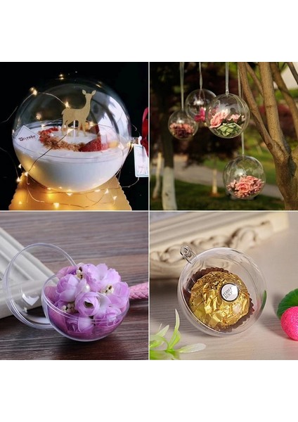 8 cm 5 Adet Noel Şeffaf Top Plastik Noel Ağaçları Açık Top Kutusu Biblo Süsleme Düğün Hediyesi Mevcut Parti Ev Dekorasyon (Yurt Dışından)