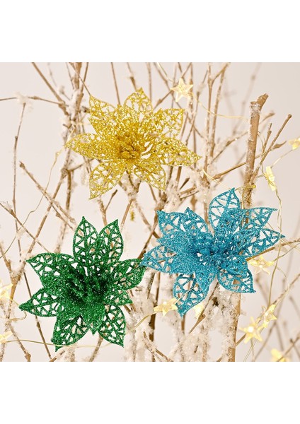 Pembe 10 cm 5 Adet 5 Adet Noel Glitter Yapay Çiçek Noel Ağacı Çiçek Dekorasyon Sahte Çiçek Ev Partisi 2022 Yeni Yıl Süsler Navidad (Yurt Dışından) indirimleri