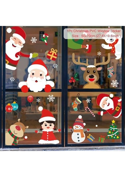 44 Resimde Gösterildiği Gibi Noel Duvar Pencere Çıkartmaları Evlenmek Noel Dekorasyonu Ev Için 2023 Noel Süsleri Noel Navidad Hediye Yeni Yıl 2024 (Yurt Dışından)