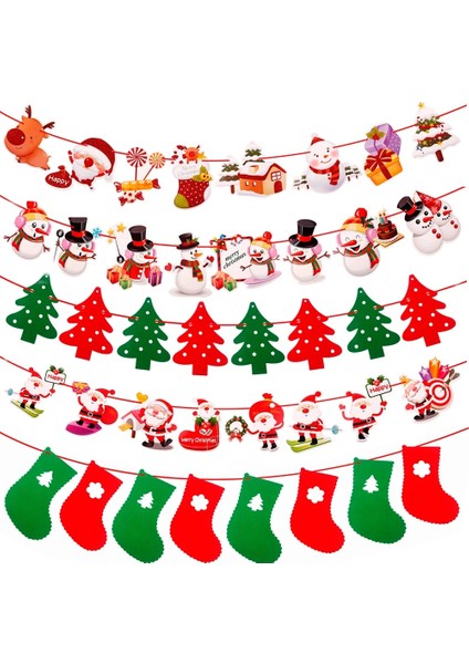 Noel Baba ve Ağaç 2m Asmak Çelenk Noel Dekorasyonu Ev Için 2021 Noel Süsleri Noel Baba Kardan Adam Noel Bayrakları Noel Garland Yeni Yıl 2022 (Yurt Dışından)