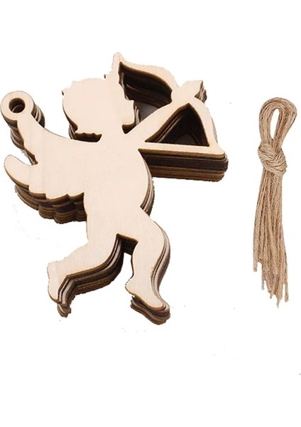 Q 10 Adet Ahşap Ağaç Bezemeler Ahşap Noel Ağacı Boşlukları Noel Dıy Zanaat Kartı Dekor Için Ipler ile (Yurt Dışından)