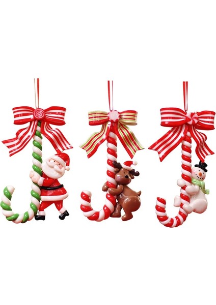Noel Baba Noel Şeker Kamışı Süs Noel Baba Kardan Adam Elk Noel Ağacı Asılı Kolye Dekorasyon Navidad Yeni Yıl Ev Dekorları (Yurt Dışından) modelleri