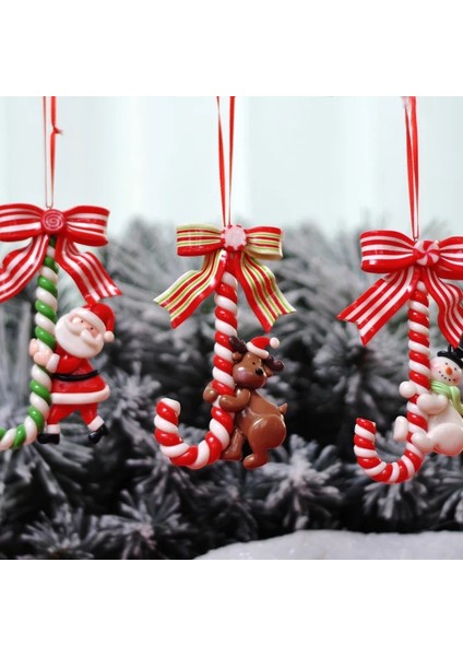 Noel Baba Noel Şeker Kamışı Süs Noel Baba Kardan Adam Elk Noel Ağacı Asılı Kolye Dekorasyon Navidad Yeni Yıl Ev Dekorları (Yurt Dışından) fırsatları
