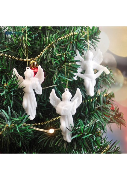 Melek Bebek 3 Adet/takım Geyik Çekme Sepeti Küçük Elk Beyaz Melek Bebek Yılbaşı Ağacı Kolye Ev Noel Partisi Düğün Süslemeleri Çocuklar Hediye Navidad (Yurt Dışından)
