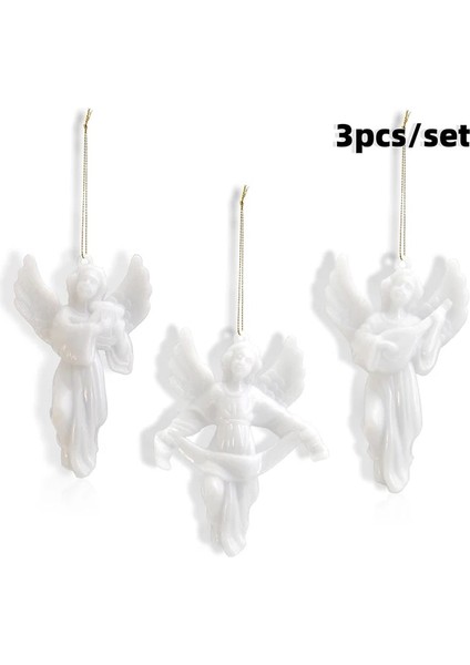 Melek Bebek 3 Adet/takım Geyik Çekme Sepeti Küçük Elk Beyaz Melek Bebek Yılbaşı Ağacı Kolye Ev Noel Partisi Düğün Süslemeleri Çocuklar Hediye Navidad (Yurt Dışından) fiyatları