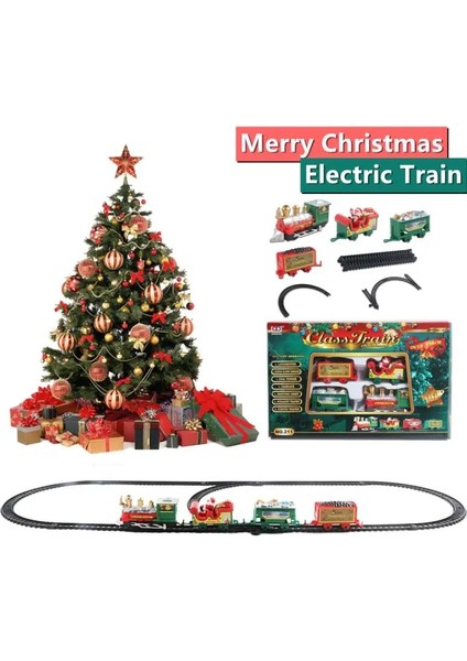 1 Takım Noel Elektrikli Tren Oyuncak Raylı Araba Mini Tren Parçası Çerçeve Ses Işığı ile Noel Ağacı Dekorları Çocuk Oyuncak Yeni Yıl Noel Hediyesi (Yurt Dışından)