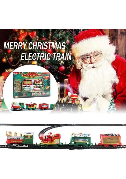 1 Takım Noel Elektrikli Tren Oyuncak Raylı Araba Mini Tren Parçası Çerçeve Ses Işığı ile Noel Ağacı Dekorları Çocuk Oyuncak Yeni Yıl Noel Hediyesi (Yurt Dışından)