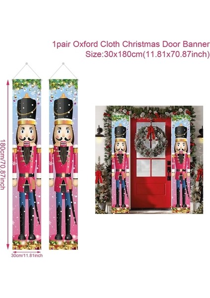 Ceviz Asker 8 30X180 cm Noel Kapı Dekorasyonu 2023 Merry Christmas Banner Dekor Ev Asılı Noel Süs Navidad Mutlu Yeni Yıl Hediyesi 2024 (Yurt Dışından)
