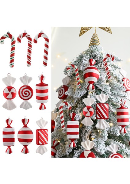 Şeker 1 Küçük Çok Stiller Sevimli Baston Şekerler Noel Topları Yılbaşı Ağacı Süslemeleri 2023 Asılı Süsleme Navidad Hediyeler Ev Dekorasyonu Yeni Yıl (Yurt Dışından)