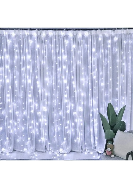 Beyaz 4m x 2m 280LED Tatil Dekorasyon USB Feston Dize Işıklar Peri Çelenk Perde Işıkları Noel Işıkları Noel Dekorasyon Ev (Yurt Dışından) fiyatları