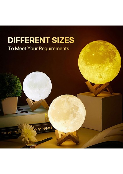 Sıcak Beyaz 12 cm 2022 Trend Lamba Yaratıcı 3D Baskı Galaxy Ay Lambası LED Gece Lambası Pil Modelleri Ay Dekor Yatak Odası Sevgilisi Çocuk Hediye (Yurt Dışından) fırsatları