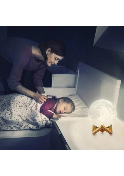 Sıcak Beyaz 12 cm 2022 Trend Lamba Yaratıcı 3D Baskı Galaxy Ay Lambası LED Gece Lambası Pil Modelleri Ay Dekor Yatak Odası Sevgilisi Çocuk Hediye (Yurt Dışından) indirimleri