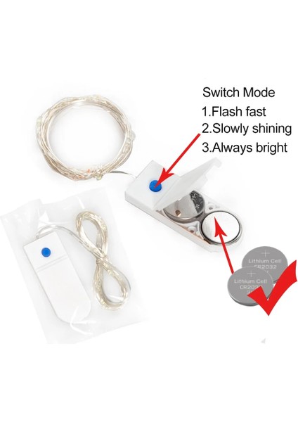 Beyaz 3m 3 Modlu Peri Işıkları, CR2032 Pilli LED Dize Işıklar, Su Geçirmez Bakır Tel, Pırıltı Ateşböceği Işıkları, Noel Düğün Dekorasyonu (Yurt Dışından) modelleri