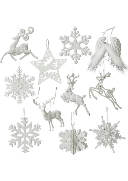 Stil 1 Noel Kolye Kar Tanesi Melek Kanat Elk Asılı Kolye Tatil Partisi Için Noel Ağacı Dekorasyon Yeni Yıl Malzemeleri (Yurt Dışından)