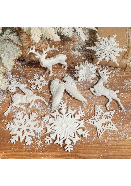 Stil 1 Noel Kolye Kar Tanesi Melek Kanat Elk Asılı Kolye Tatil Partisi Için Noel Ağacı Dekorasyon Yeni Yıl Malzemeleri (Yurt Dışından)