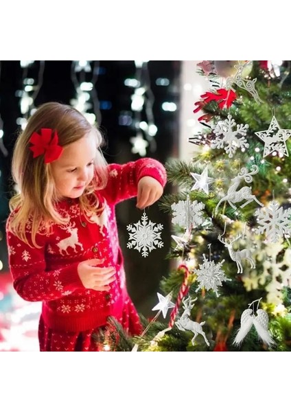 Stil 1 Noel Kolye Kar Tanesi Melek Kanat Elk Asılı Kolye Tatil Partisi Için Noel Ağacı Dekorasyon Yeni Yıl Malzemeleri (Yurt Dışından)