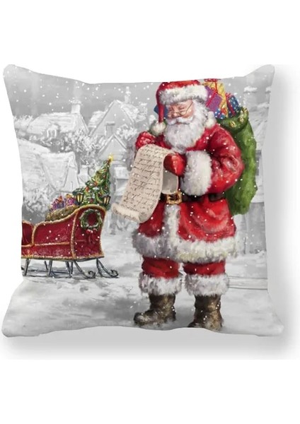 Bffc 20 45X45 cm Noel Yastık Örtüsü Merry Christmas Süslemeleri Ev Için Noel Baba Pamuk Keten Kapak Yastık Ev Dekor Yastık Kılıfı (Yurt Dışından)