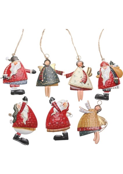 6X10.5CM-1PC Hediyeler Noel Ağacı Süsleme Damla Süsler Karikatür Melek Noel Dekor Boyalı Noel Baba Asılı Kolye Festivali Kaynağı (Yurt Dışından)