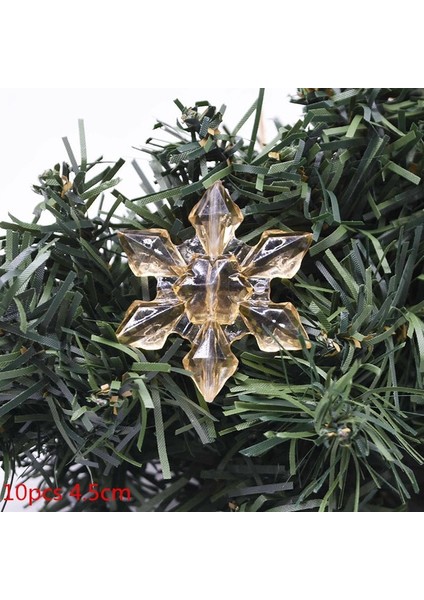 B12-4.5CM-10 Adet 10 Adet Noel Süsler Kristal Akrilik Şeffaf Kar Tanesi Kolye Noel Ağacı Asılı Dekorlar Yeni Yıl Noel Partisi Kaynağı (Yurt Dışından)
