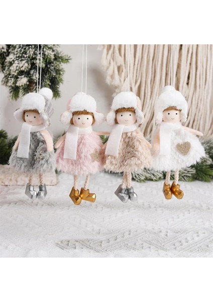208-PEMBE Kalp 2023 Navidad Noel Ağacı Kolye Süsler 2024 Yeni Yıl Hediyeleri Noel Melek Bebekler Ev Için Noel Dekorasyon Doğum Noel Deco (Yurt Dışından) fırsatları