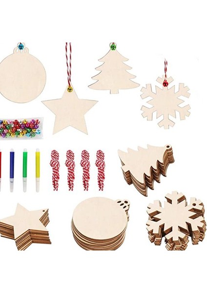 JM00255 10 Adet Dıy Ahşap Noel Süs Bitmemiş Ahşap Noel Ağacı Dıy Zanaat Xms Ev Partisi Dekoru Için Asılı Süslemeler (Yurt Dışından) fiyatları