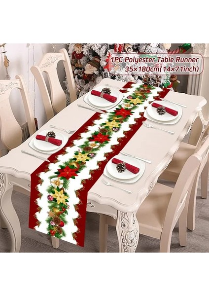 Polyester 18 Resim Olarak Noel Masa Koşucu Merry Christmas Süslemeleri 2023 Ev Masa Örtüsü Navidad Noel Kerst Noel Hediyeleri Yeni Yıl 2024 Natal (Yurt Dışından)