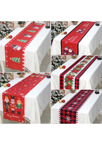 Polyester 18 Resim Olarak Noel Masa Koşucu Merry Christmas Süslemeleri 2023 Ev Masa Örtüsü Navidad Noel Kerst Noel Hediyeleri Yeni Yıl 2024 Natal (Yurt Dışından)
