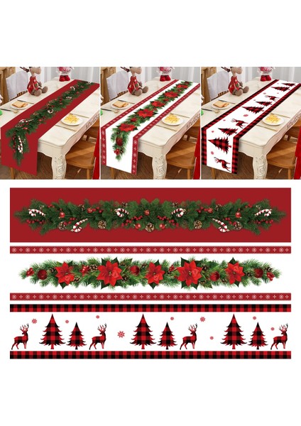 Polyester 18 Resim Olarak Noel Masa Koşucu Merry Christmas Süslemeleri 2023 Ev Masa Örtüsü Navidad Noel Kerst Noel Hediyeleri Yeni Yıl 2024 Natal (Yurt Dışından)